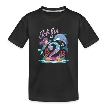 I'm 2 Mermaids Girl 2nd Birthday - Kids' Premium Organic T-Shirt - black - Front