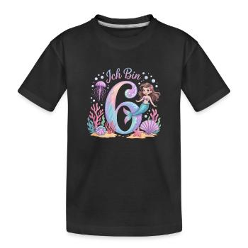 I'm 6 Mermaids Girl 6th Birthday - Kids' Premium Organic T-Shirt - black - Front