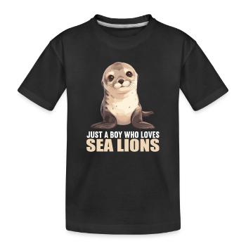 Sea Lions Sea Lion - Kids' Premium Organic T-Shirt - black - Front