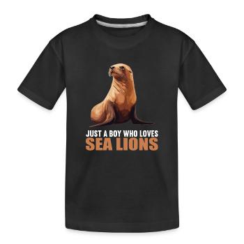 Sea Lions Sea Lion - Kids' Premium Organic T-Shirt - black - Front