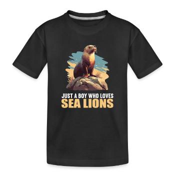 Sea Lions Sea Lion - Kids' Premium Organic T-Shirt - black - Front
