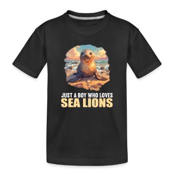 Sea Lions Sea Lion - Kids' Premium Organic T-Shirt - black - Front