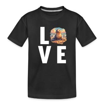 Sea Lions Sea Lion - Kids' Premium Organic T-Shirt - black - Front