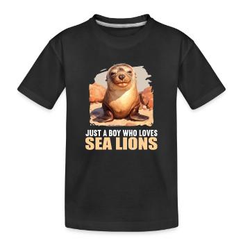 Sea Lions Sea Lion - Kids' Premium Organic T-Shirt - black - Front