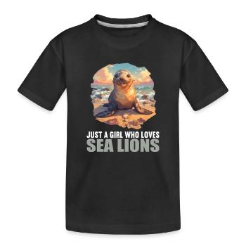 Sea Lions Sea Lion - Kids' Premium Organic T-Shirt - black - Front