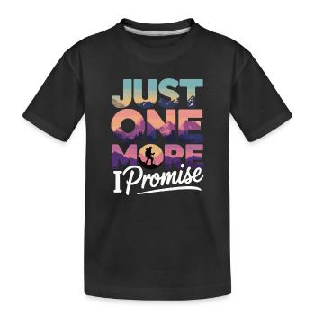 Just One More Promise - Hiking Retro - Kids' Premium Organic T-Shirt - black - Front
