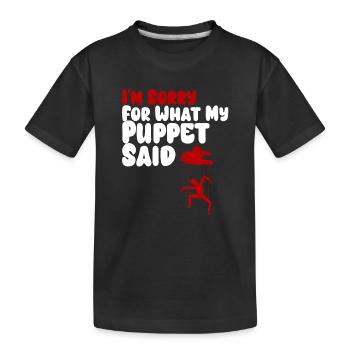 Puppet Confession on Strings - Kids' Premium Organic T-Shirt - black - Front