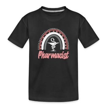 Boho Rainbow Apothekerin Pharmazietechnikerin - Kinder Premium Bio T-Shirt - Schwarz - Vorne