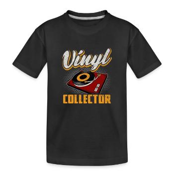 Retro Vinyl Collector Distressed Music Art - Kids' Premium Organic T-Shirt - black - Front