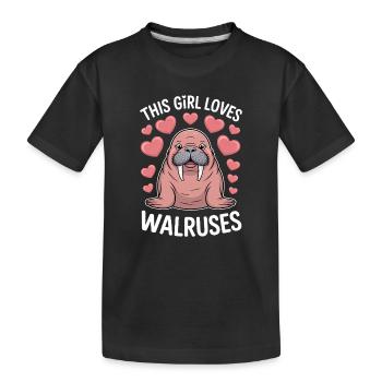 Cadeau drôle de morse qui dit le morse - T-shirt bio Premium Enfant - noir - Devant