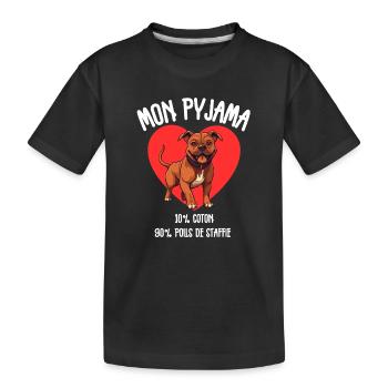 Pyjama Drôle Chien Staff - T-shirt bio Premium Enfant - noir - Devant