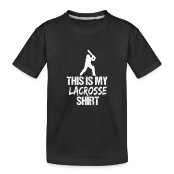 Das ist meine Lacrosse-Shirt-Cricket-Silhouette - Kinder Premium Bio T-Shirt - Schwarz - Vorne