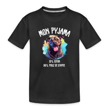 Pyjama Drôle Chien Staff - T-shirt bio Premium Enfant - noir - Devant