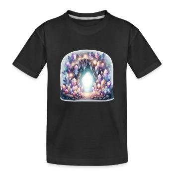 Crystal Cave Portal - Kids' Premium Organic T-Shirt - black - Front
