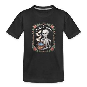 The Laundry Oracle Skeleton Laundry Humor - Kids' Premium Organic T-Shirt - black - Front