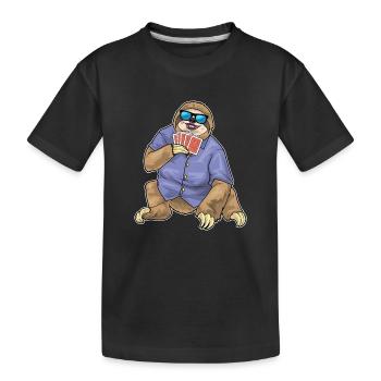 Jeu de cartes de poker paresseux - T-shirt bio Premium Enfant - noir - Devant