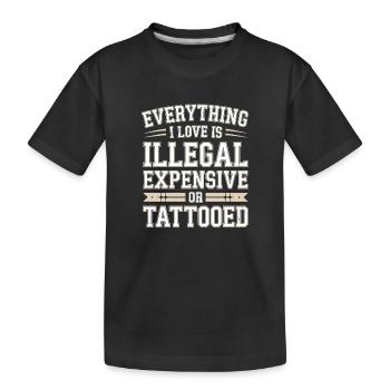 Tout ce que j’aime, c’est tatoué de Tätowiert tatoué - T-shirt bio Premium Enfant - noir - Devant