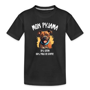 Pyjama Drôle Chien Staff - T-shirt bio Premium Enfant - noir - Devant