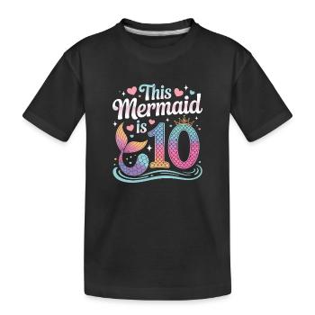 Meerjungfrau 10. Geburtstag 10 Jahre - Kinder Premium Bio T-Shirt - Schwarz - Vorne