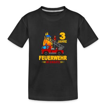 Fire brigade operation 3 years - Kids' Premium Organic T-Shirt - black - Front