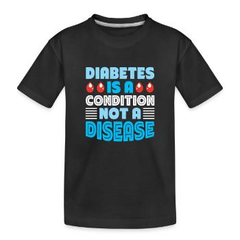 Diabète de type 1 - T-shirt bio Premium Enfant - noir - Devant