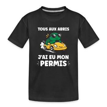 Humour j'ai mon permis de conduire - T-shirt bio Premium Enfant - noir - Devant