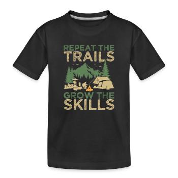 Girl Scout Leader Repeat The Trails Scout - Kinder Premium Bio T-Shirt - Schwarz - Vorne