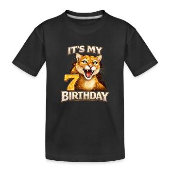 Its My 7 Birthday Wilder Wildkatze Geburtstag - Kids' Premium Organic T-Shirt - black - Front