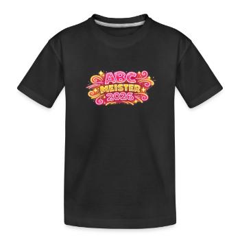 ABC Meister 2026 Einschulung Geschenk - Kinder Premium Bio T-Shirt - Schwarz - Vorne