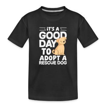 Foster Adoption Volunteering Animal Shelter Animal - Kids' Premium Organic T-Shirt - black - Front
