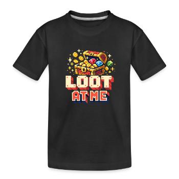 Loot to me | Pixel RPG Treasure Humor - Kids' Premium Organic T-Shirt - black - Front