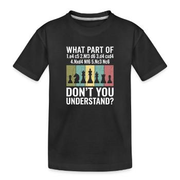 Schach Eröffnung Sizilianisch Notation Humor - Kinder Premium Bio T-Shirt - Schwarz - Vorne