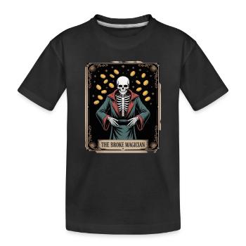 Le magicien fauché squelette sorcier avec des pièces de monnaie - T-shirt bio Premium Enfant - noir - Devant