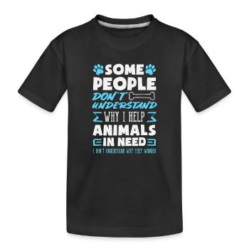 Tierrettung Tierheim Pflegefamilie Adoption - Kinder Premium Bio T-Shirt - Schwarz - Vorne