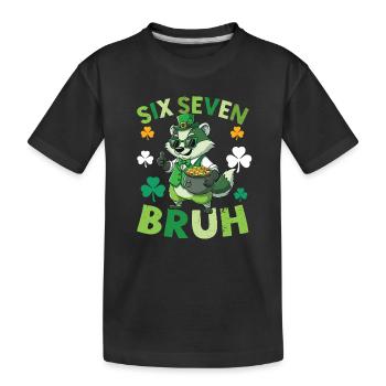 St. Patrick's Day Waschbär - Kinder Premium Bio T-Shirt - Schwarz - Vorne
