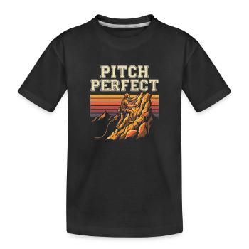 Pitch Perfect Klettern Bergsteigen - Kinder Premium Bio T-Shirt - Schwarz - Vorne