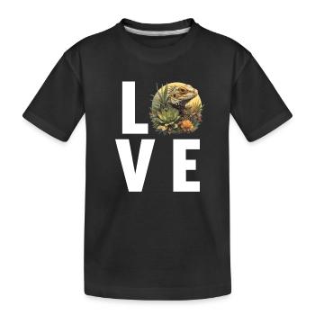 Eidechsen Eidechse - Kinder Premium Bio T-Shirt - Schwarz - Vorne