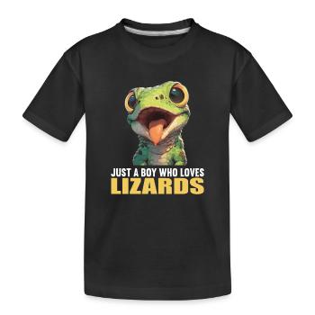 Eidechsen Eidechse - Kinder Premium Bio T-Shirt - Schwarz - Vorne