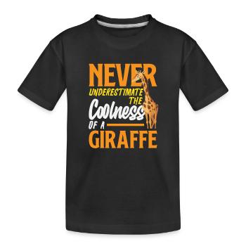 Unterschätze nie die Coolness Giraffe - Kinder Premium Bio T-Shirt - Schwarz - Vorne