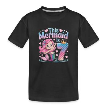 Sirène 7e ans - T-shirt bio Premium Enfant - noir - Devant