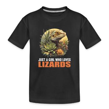 Eidechsen Eidechse - Kinder Premium Bio T-Shirt - Schwarz - Vorne