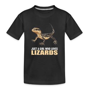 Eidechsen Eidechse - Kinder Premium Bio T-Shirt - Schwarz - Vorne