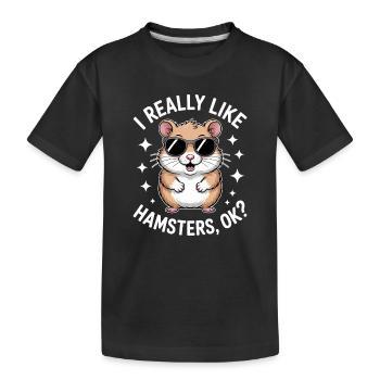 Hamster Sprüche Hamster Lustiges Hamster Geschenk  - Kinder Premium Bio T-Shirt - Schwarz - Vorne