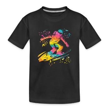 Snowboarder Snowboarding Snowboard - Kinder Premium Bio T-Shirt - Schwarz - Vorne