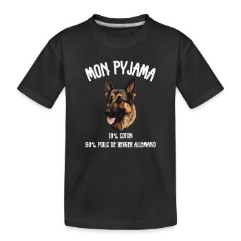 Deutscher Schäferhund-Schlafanzug-Humor - Kinder Premium Bio T-Shirt - Schwarz - Vorne