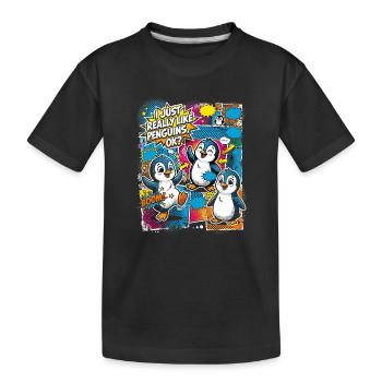 Collage de bandes dessinées Penguin Pop Art - T-shirt bio Premium Enfant - noir - Devant