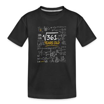 19 Years Birthday Math Formulas Funny - Kids' Premium Organic T-Shirt - black - Front
