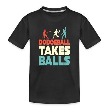 Le ballon au prisonnier prend des balles - T-shirt bio Premium Enfant - noir - Devant