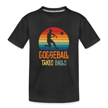 Ballon au prisonnier prend des ballons Arc-en-ciel rétro - T-shirt bio Premium Enfant - noir - Devant