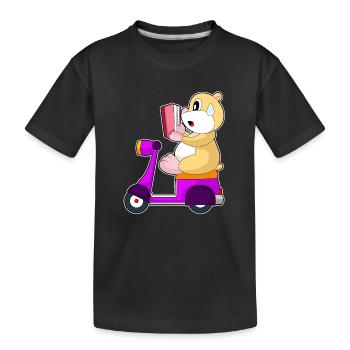 Hamster Motorroller - Kinder Premium Bio T-Shirt - Schwarz - Vorne